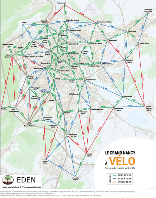 Alec Nancy Mobilites Carte Distance Velo